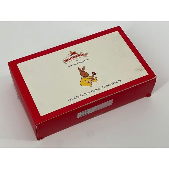 NiB Bunnykins Silver Double Frame by Royal Doulton New In Damaged Box 3.5”x3.5” - Picture 2 of 12
